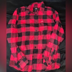 Hollister red and black checkered flannel